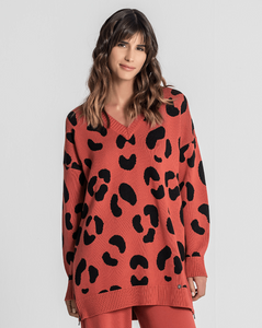 Camisola Animal print  Tijolo