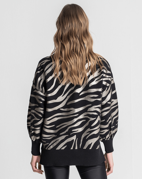 Camisola Estampado Zebra Preta